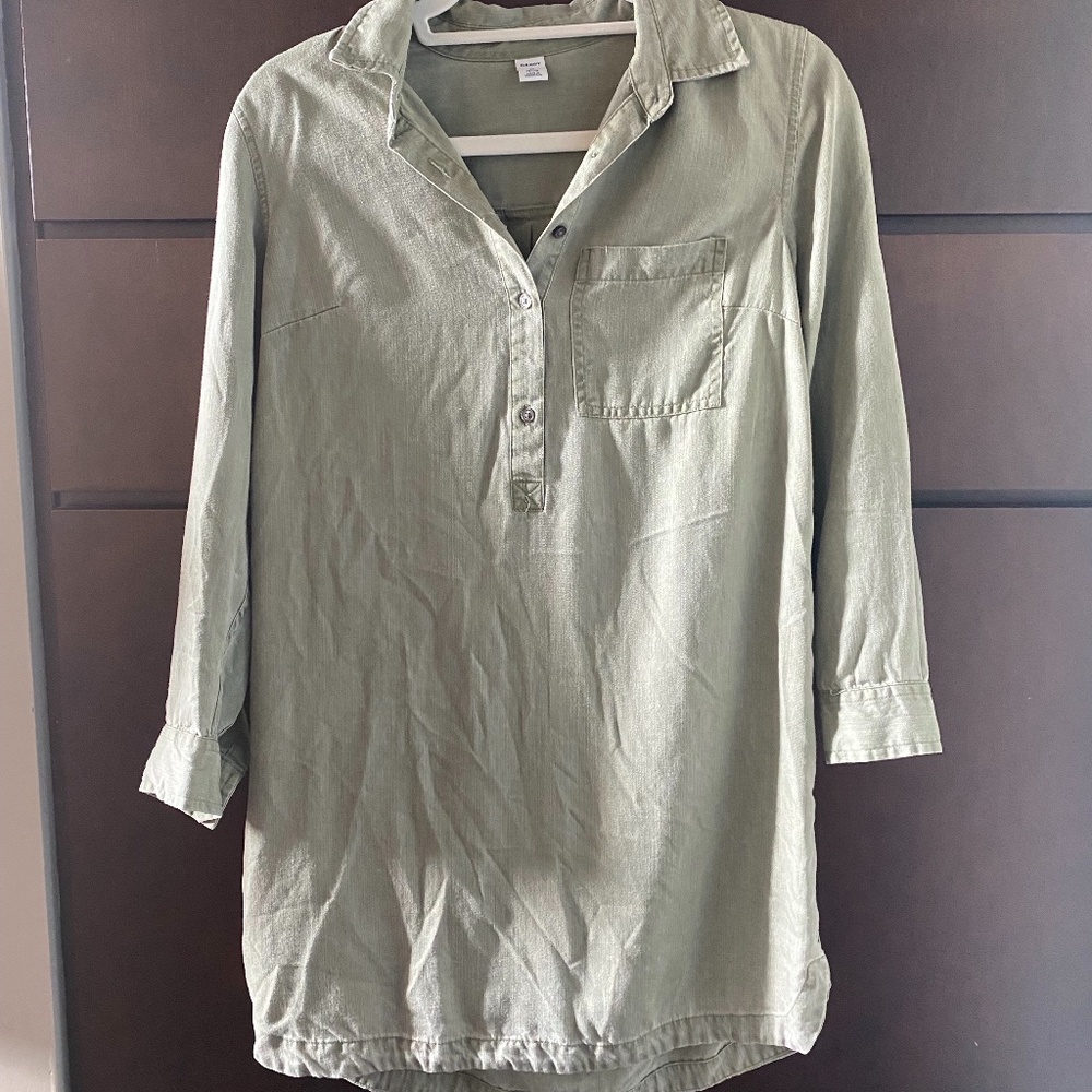Shirt dress, size XSP, army green